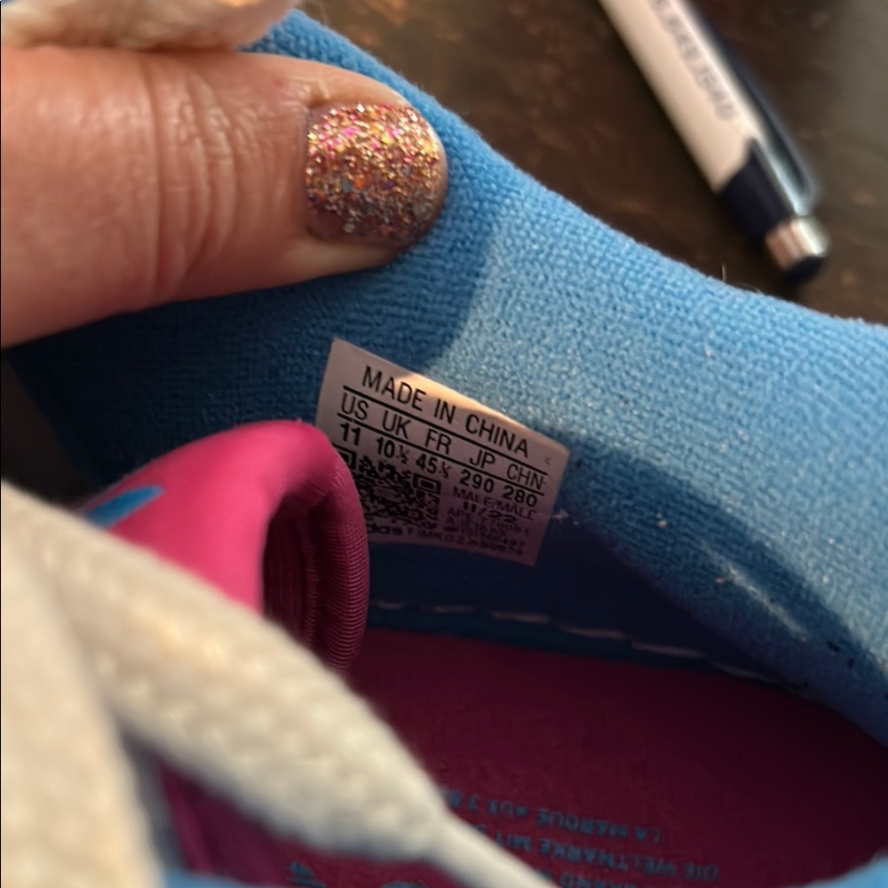 adidas Women's Sneakers - Pink and Blue - Picture 7 of 8